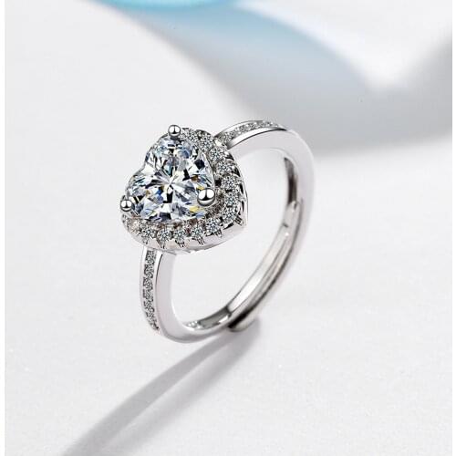 S925 Sterling Silver Jewelry engagement rings for women wedding rings for couples Adjustable size open ring