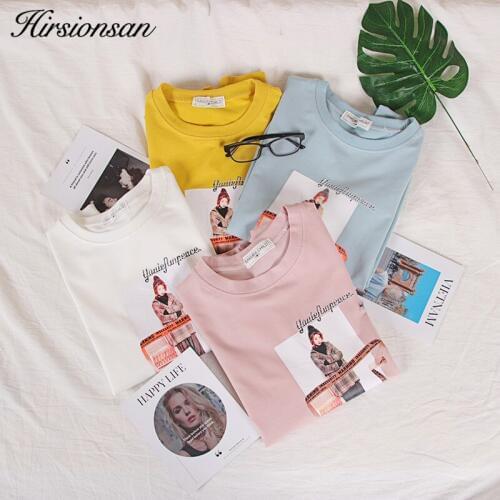 Hirsionsan Sweatshirt Women 2019 Harajuku Long Sleeve Pullovers Girl Printed Cute Hoodies Autumn Casual Cotton Moletom Feminino