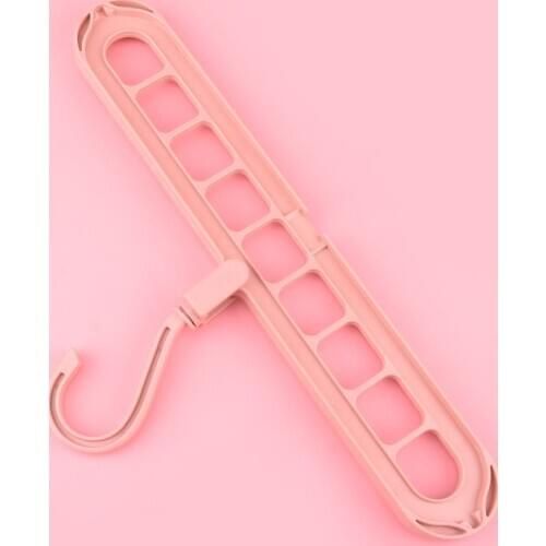 Pink Magic Multi-port Support Circle Clothes Hanger Drying Rack Multifunction Storage for Bottom Skirt Coat Jacket Suits