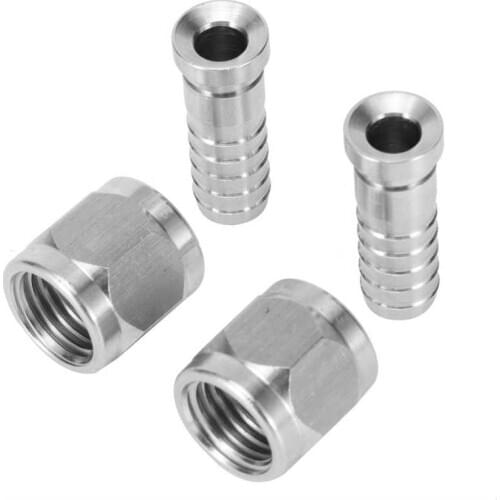 Barbed Nut Sets 2 Set 8mm Stainless Steel 1/4in 5/16in Nut Barb Connector for Ball Lock Pin Lock Home Brew Fitting