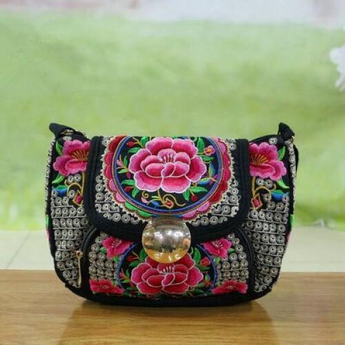 Fashion National Embroidered Women Small Handbag!New Nice Floral embroidery Lady shoulder&Crossbody bag All-match Travel Carrier