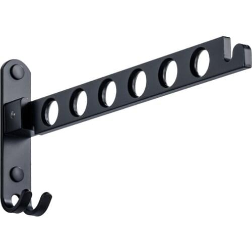 1PC Space Aluminum Black Balcony Drying Rack Bathroom Wall Hanging Folding Invisible Drying Rack Storage Rack