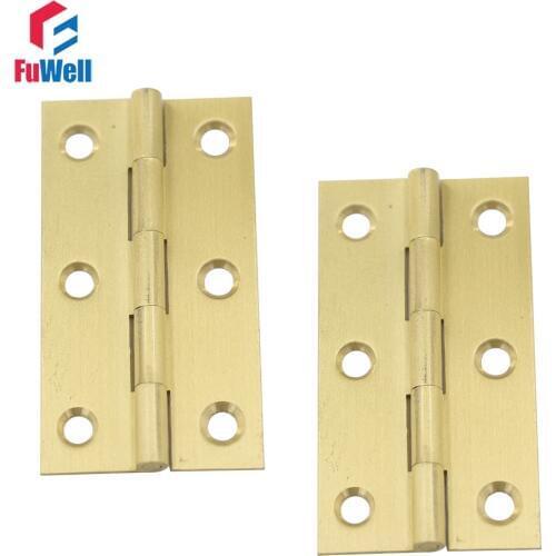 10pcs 2.5inch Brass Hinges Furniture Fixtures Bronze Cabinet hinges 1mm Thickness Door Hinges for Kitchen Cabinets