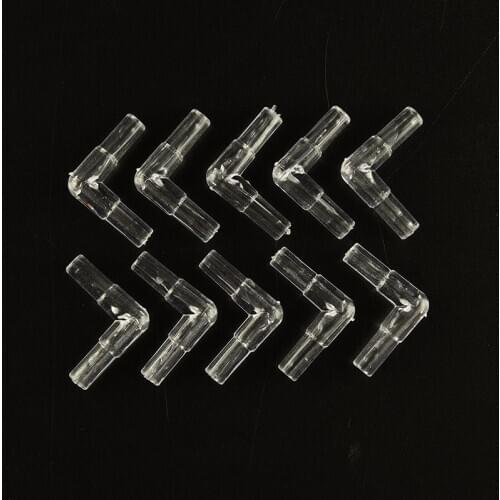 10Pcs Aquarium Plastic L Shaped 2 Way 5mm Dia Air Line Tube Valve Connectors