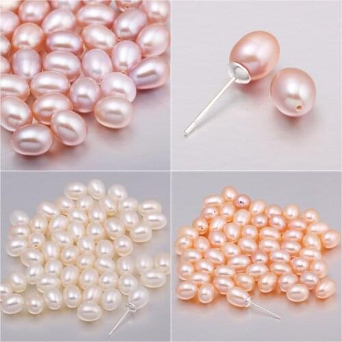 10 Pcs Natural Pearl Drop-shaped Half-hole Loose Beads Handmade Crafts DIY Exquisite Charm Earrings Jewelry Gift Making