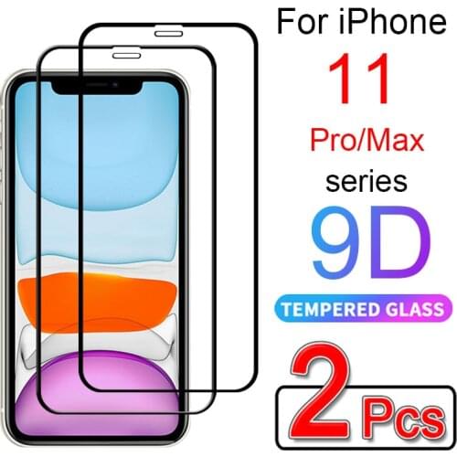 2-Pieces iphone12 glass on the for apple iphone 11 12 pro max 12mini 11promax case iphone11pro glas film screen ip HD full cover