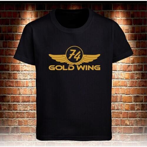 2019 Fashion Summer Style Japan Motorcycle Gold Wing 74 Black T-Shirt Mens T Shirt S To 3XL Tee shirt