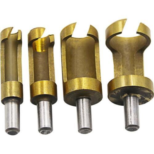 4pcs 6.3mm Round Shank Carbon Steel Wood Plug Cutter 6mm8mm13mm16mm Woodworker Wood Drilling Tennon Plug Hole Cutters Drill Bit