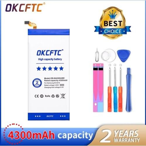 OKCFTC 4300mAh EB-BA500ABE Battery for Samsung Galaxy A5 A5000 A5009 SM-A500F A500F SM-A500 A500 Cell Phone Battery