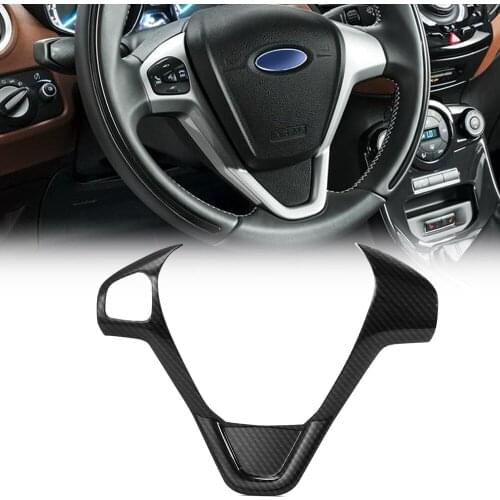 Auto Accessories Car Steering Wheel Covers Trim Sticker for Ford New Fiesta MK7 2009-2017 Ecosport 2012-2017
