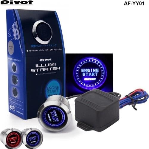 Car SUV Keyless Engine Ignition Power Switch Blue/Red LED Light Starter Push Button AF-YY01