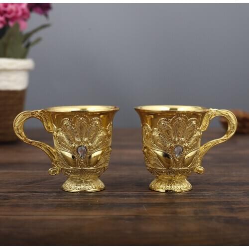 European-style zinc alloy white wine glass high-end wedding home decoration ornaments retro creative personality spirits glass