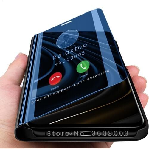 Cover for xiaomi poco m3 case smart mirror flip case on pocophone poxo poko little m3 m 3 6.53'' stand book coque capa on pocom3