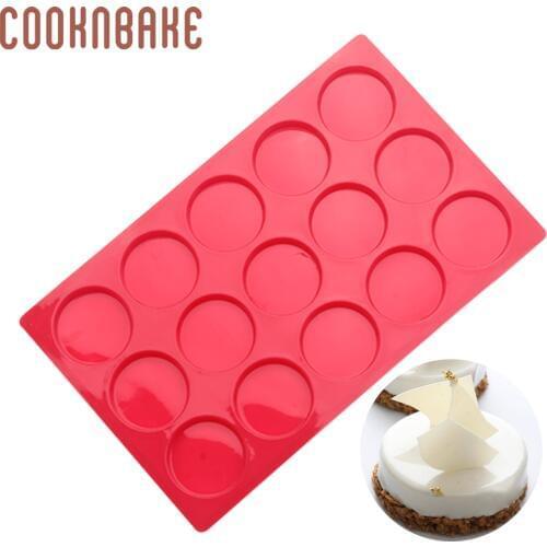 COOKNBAKE silicone biscuit mold 15 cavity cake pastry baking tool round cookies bread candy chocolate form DIY party christmas