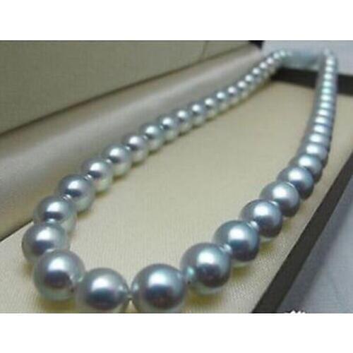 Elegant 10-11 mm south sea grey pearl necklace