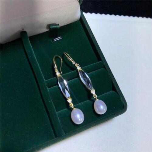 Elegant Dangle Pearl Earrings Hooks Women Shinning Pearl Earrings Jewelry Lady Gifts