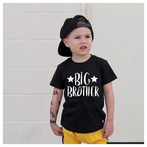 Cute Children Boy Big Brother Kids Tshirt Boys Tops Summer Short Sleeve Toddler Boy Shirt Casual Children Clothing Girls T Shirt