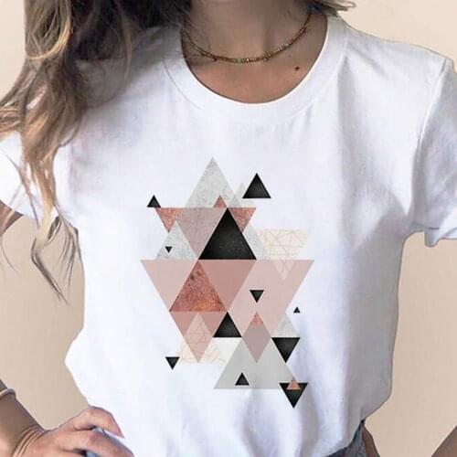 Summer Plus Size Tee Top Womens Vintage Print Harajuku Female Round Neck Loose T-shirt New Streetwear Loose Clothing #T3P