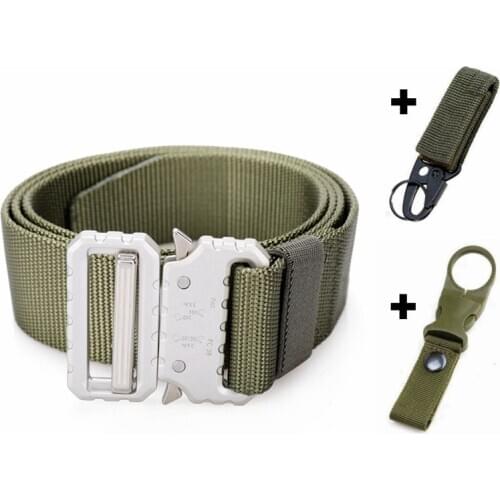 FLYING ART Tactical Mens Genuine Belt MOLLE Casual Nylon Belt Outdoor Hunting Metal Accessories Multi-purpose Belt