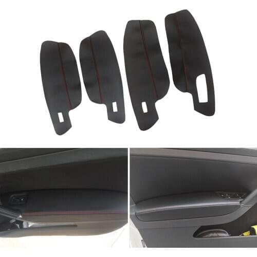 LHD Car Microfiber Leather Door Armrest Panel Cover Protective Trim Single Wire For VW Golf 7 2014 2015 2016 2017 2018