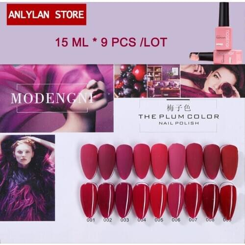 15ML Hotsale Gel Nail Plum Color Fashion UV Gel Nail Polish Vernish Semi Permanent LED Nail Polish Lacquer Gel Polish