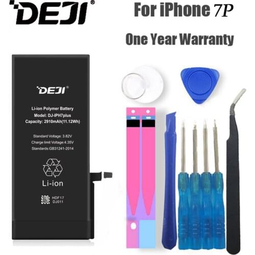 DEJI Original Li-Polymer Battery For iPhone 7Plus High Quality 2910mAh Cell Phone Batteries Replacement With Free Tool Kit