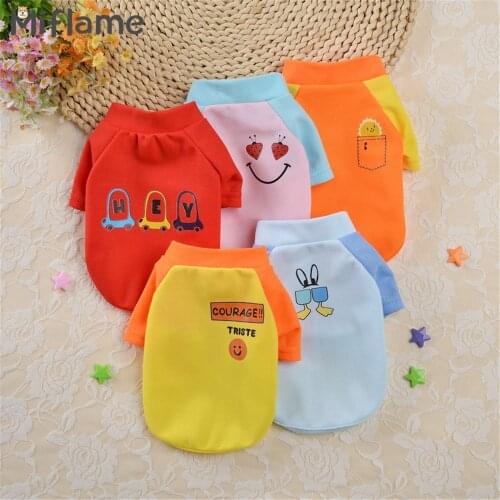 Miflame 2021 New Dog Shirts Summer Dog Clothes Mesh Puppy T-shirt For Small Dog Vests Shirt Pomeranian Spitz Costume Breathable