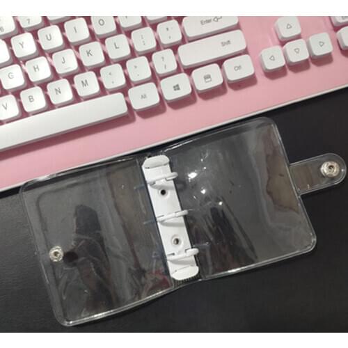 Mini 3 Holes Transparent Loose Leaf Binder Notebook Inner Cover Note Book Planner Office Stationery Supplies