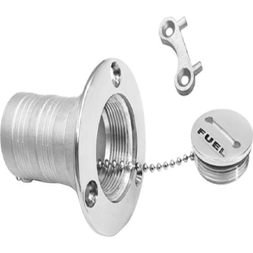 Marine 2inch Boat Deck Fuel Filler with Keyless Cap, Solid 316 Stainless Steel
