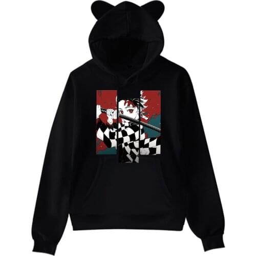 Demon Slayer Funny Cartoon Winter Casual Graphic Hoodie Men Kimetsu No Yaiba Cool Anime Sweatshirt Hip Hop Streetwear Hoody Male