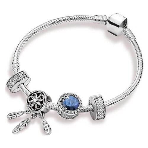 2020 New Style 925 Sterling Silver Best Date Like A Dream ZT0356 Bracelet Set Female Light Luxury Niche Christmas Gift