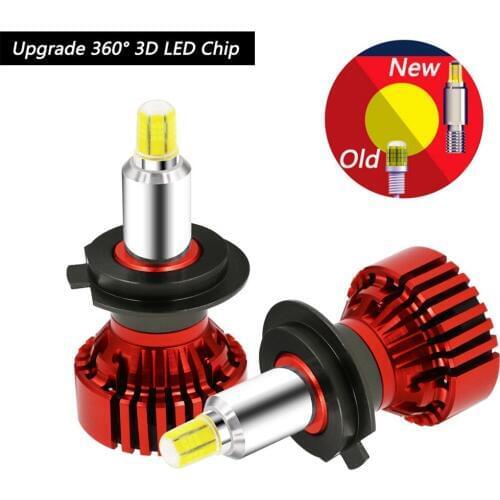 New Car Lamps Led H7 360 Lighting 12V 6000K Advanced Cree Chip H7 9005 9006 H8 H11 Auto Bulbs Led Light Turbo Led 3D Diode Light