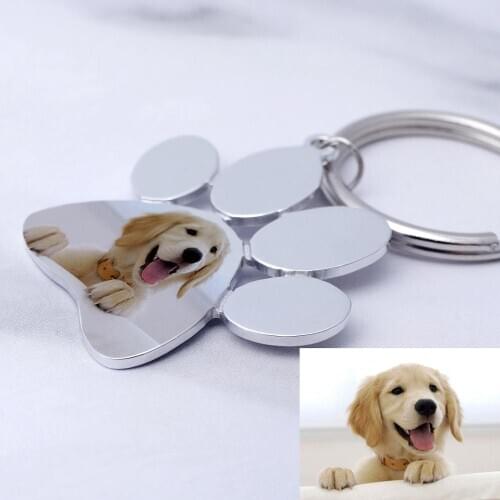 Personalized Dog Keychain,Custom Photo Keychain,Engraved Pet Photo Keychain,Pet Lover Gift, New Year Gift