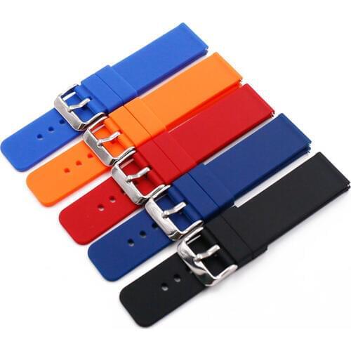 Silicone strap mens watch accessories pin buckle 18mm20mm22mm sports waterproof quick release rubber watch hand strap female