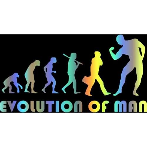 S51682# Car Stickers Vinyl Decal Human Evolution Bodybuilder Weightlifter Motorcycle Decorative Accessories Creative