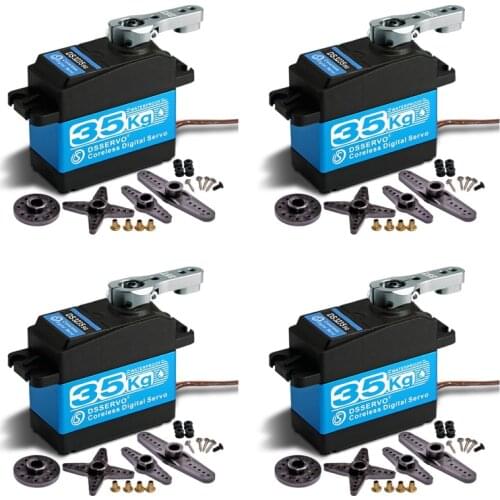 4pcs 35kg /25kg Digital Servo High Torque Coreless DS3235 and DS3225 Stainless SG Waterproof for Robotic DIY RC Car