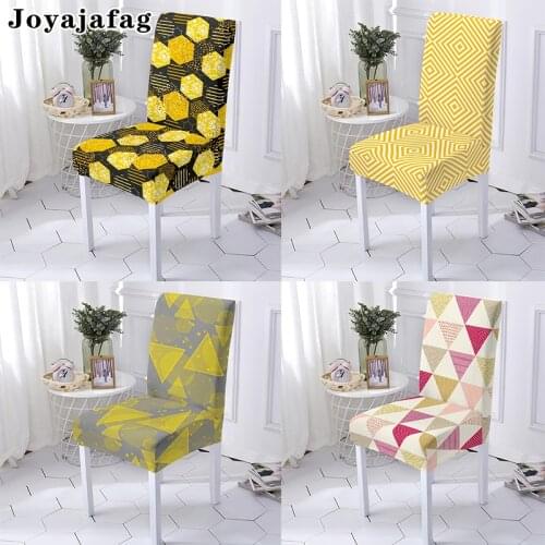 Universal Size Geometric Printed Elastic Spandex Chair Cover Stretch Seat Covers Removable Washable For Dining Room Decor
