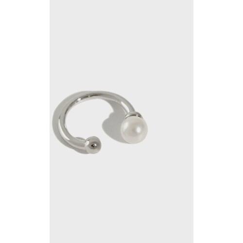 ONLY 1PC 9.75MM 100% real. Authentic 925 Sterling silver Shell Pearl Clip Earrings (No pierced) Fine jEWELRY TLE624