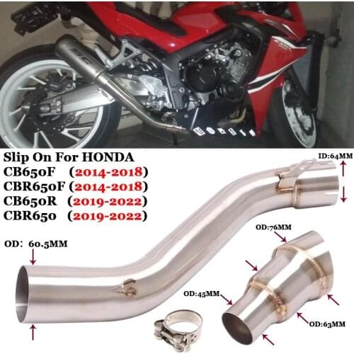 For CB650F 2014-2018 CB650R 2019-2020 CBR650F 2014-2018 CBR650R 2019-2020 Motorcycle Exhaust Pipe Escape Moto Middle Link Pipe