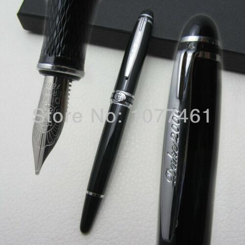 High quality Business Fountain Pen Duke Black And Silver clip With Ordinary Gift Box D1017