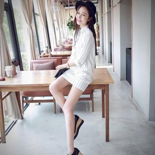 Spring And Autumn Womens Mid-length Long-sleeved Slim-fit Hedging Striped Shirt Skirt Bottoming Dress T-shirts M 5XL