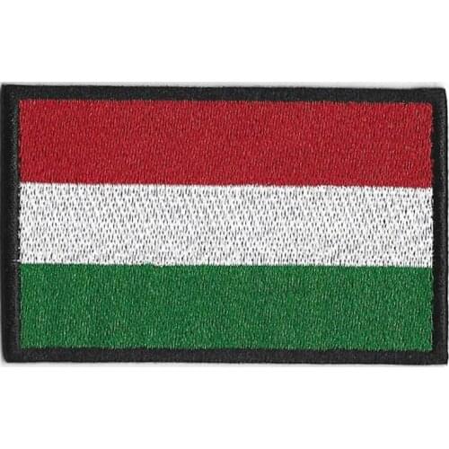 1PC Hungarian flag Hungary Armband Embroidered Patch Hook & Loop or iron on Embroidery Velcro Badge Cloth Military Moral Stripe