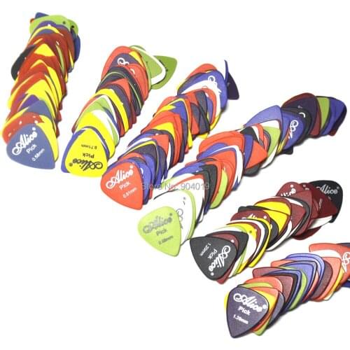 100pcs Alice Matte ABS Guitar Picks Plectrums 0.58-1.5mm 6 Gauges Mixed