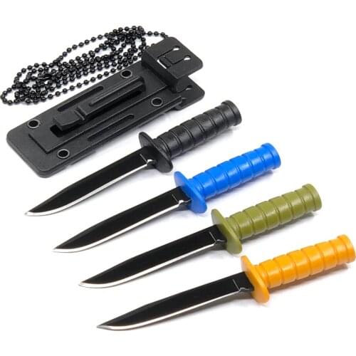 102mm Fixed Blade Knife Outdoor Pocket Survival Tactical Knife Combat Camping Hunting Knives with ABS Sheath Self-defense Tool