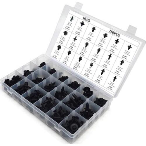 180 pcs/set Automotive Push Pin Rivet Trim Clips Assortment Kit For Honda Toyota