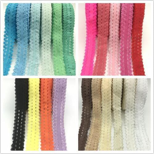 22mm 10 yards Crown Frilly Edge Lace Elastic Stretchy Lace Ribbon headband Webbing for Gift Packing DIY Head wear Accessories