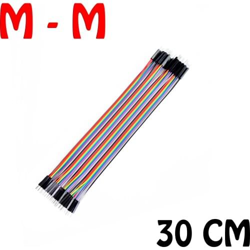 30cm)40pcs in Row Dupont Cable 30cm 2.54mm 1pin 1p-1p male to male jumper wire