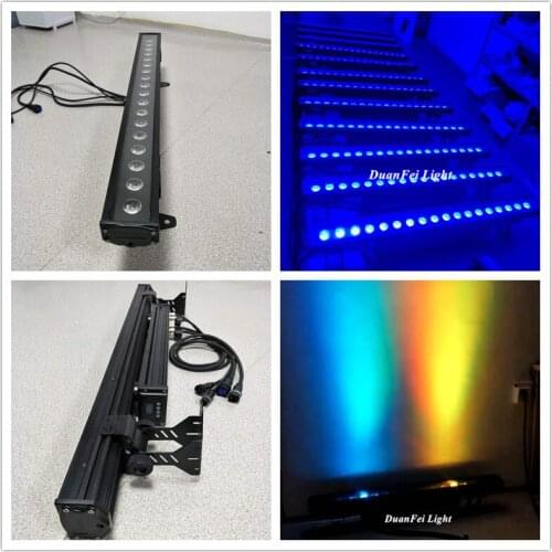 6pcs 18x10w rgbw led wall washer bar ip65 bar led 4in1 color mixing outdoor bar led wall wash light dot pixel
