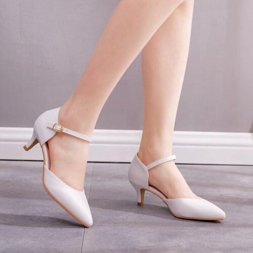 Women Sandals Summer High Heels White Party Pumps Mary Janes Leisure Ladies Shoes Plus Size 42