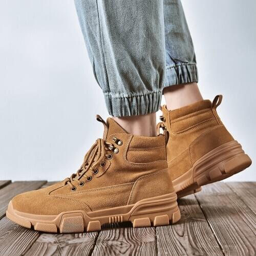 Casual Shoes for Men Ankle Boots Platform Shoes Man Spring Autumn Fashion Round Toe Military Boots Outdoor High Quality Shoes